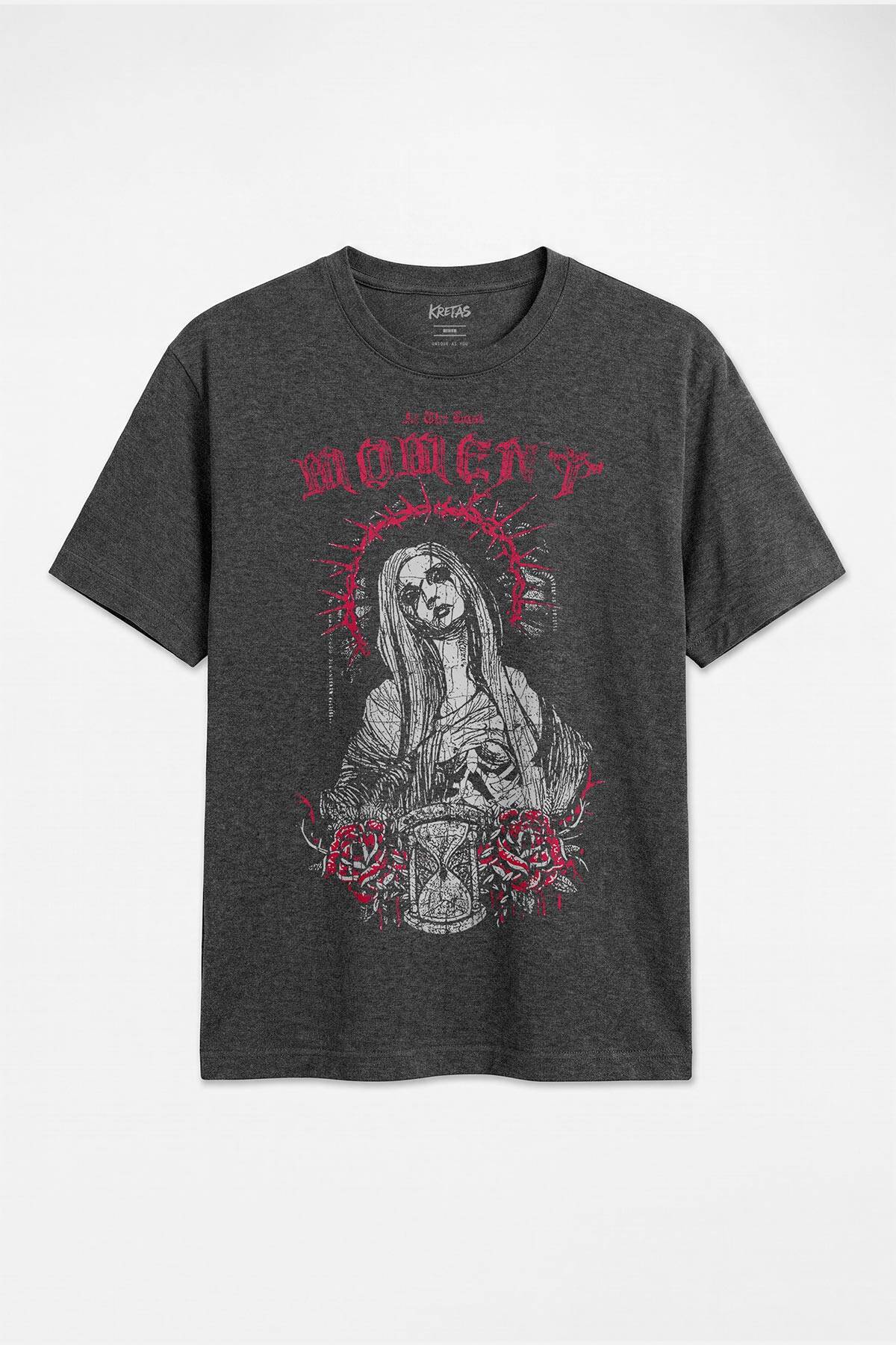 Hip Hop Trap At The Last Moment Gotik Gothic Antrasit Melanj Unisex Regular Tişört