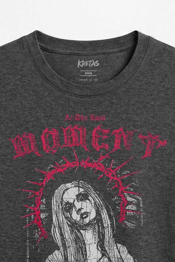 Hip Hop Trap At The Last Moment Gotik Gothic Antrasit Melanj Unisex Regular Tişört (1)