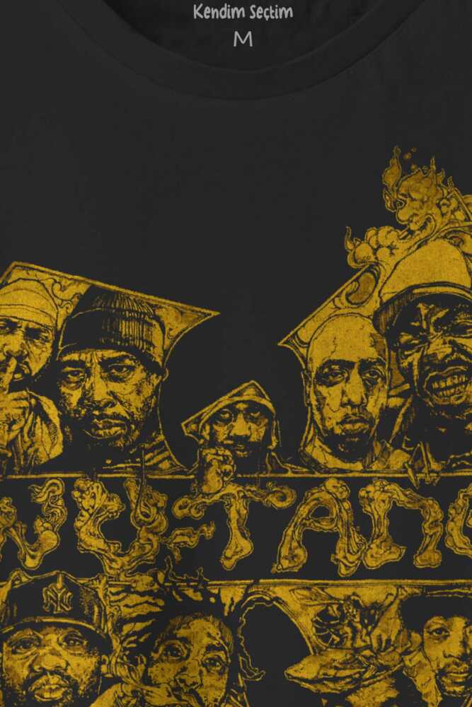 Hiphop Rap Wu-Tang Clan Hip Hop Music Siyah T-shirt Unisex Regular Fit Tişört (1)