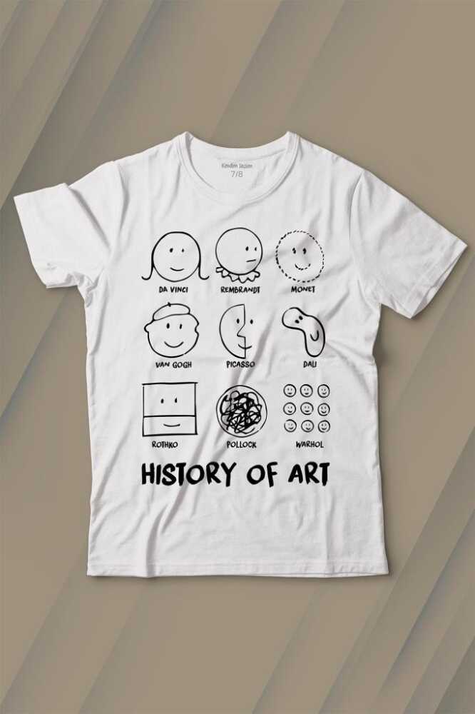 History Of Art Monet Dali Da Vinci Baskılı Tişört Çocuk T-shirt