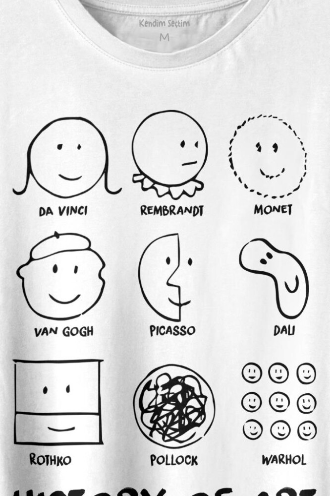 History Of Art Monet Dali Da Vinci Baskılı Tişört Unisex T-shirt (1)