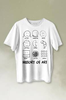 History Of Art Monet Dali Da Vinci Baskılı Tişört Unisex T-shirt - 1