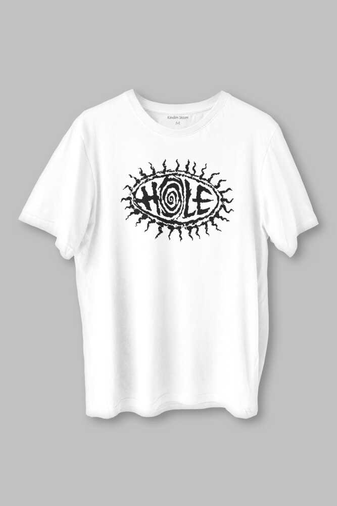 Hole Nirvana Kurt Cobain Tişört Grunge Rock Punk Baskılı Beyaz Unisex T-shirt