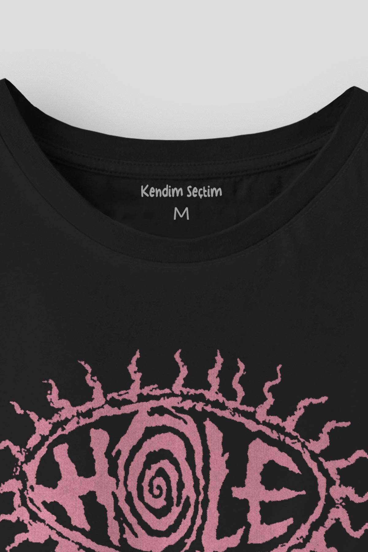 Hole Nirvana Kurt Cobain Tişört Grunge Rock Punk Baskılı Siyah Unisex T-shirt (1)