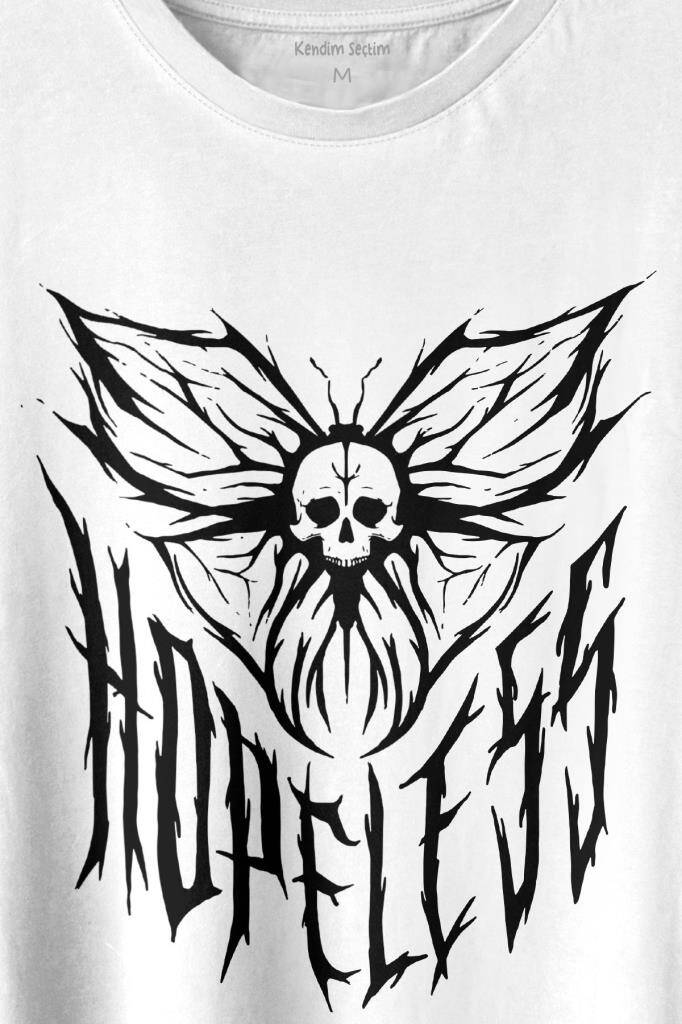 Hopeless Gothic Umutsuz Black Karanlık Baskılı Tişört Unisex T-shirt (1)