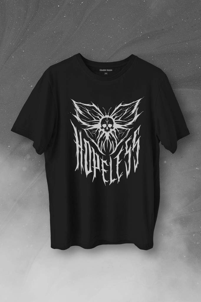 Hopeless Gothic Umutsuz Black Karanlık Baskılı Tişört Unisex T-Shirt - 1