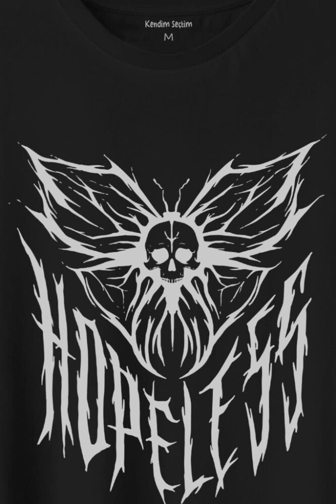 Hopeless Gothic Umutsuz Black Karanlık Baskılı Tişört Unisex T-Shirt (1)