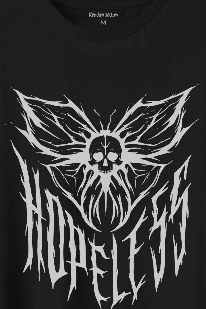 Hopeless Gothic Umutsuz Black Karanlık Baskılı Tişört Unisex T-Shirt (1)
