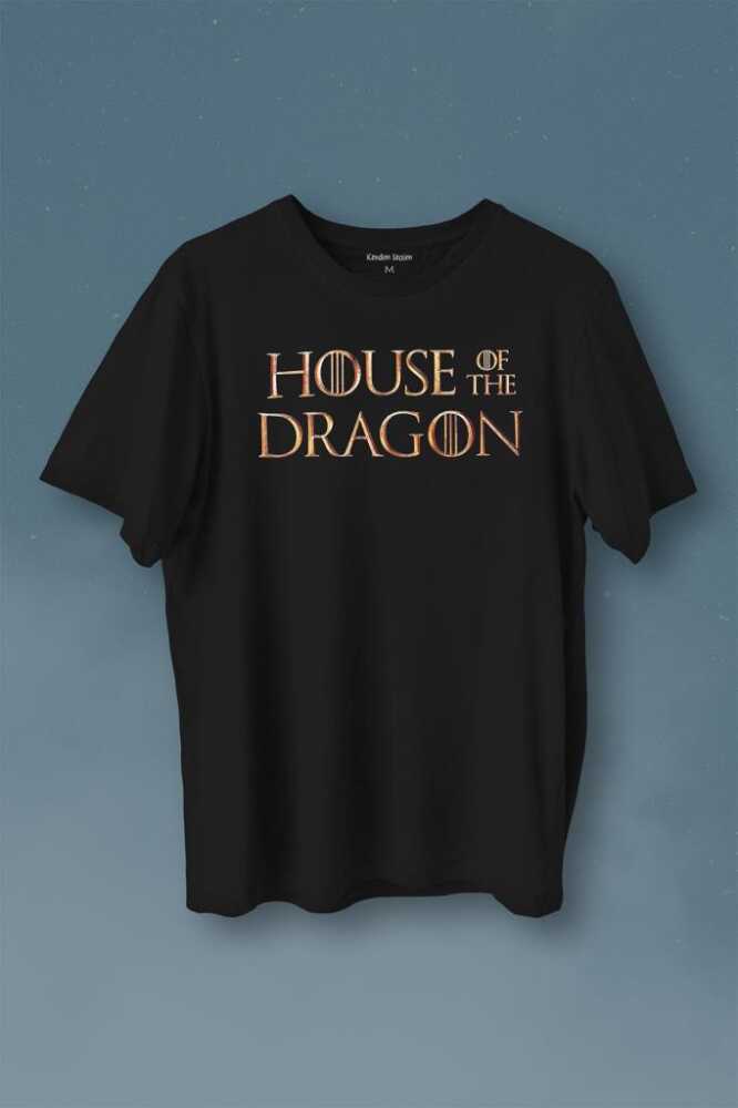 House Of The Dragon Logo Targaryen Baskılı Tişört Unisex T-Shirt - 1