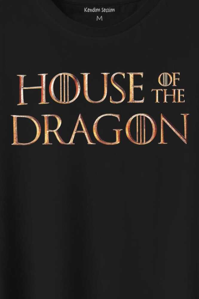House Of The Dragon Logo Targaryen Baskılı Tişört Unisex T-Shirt - 2