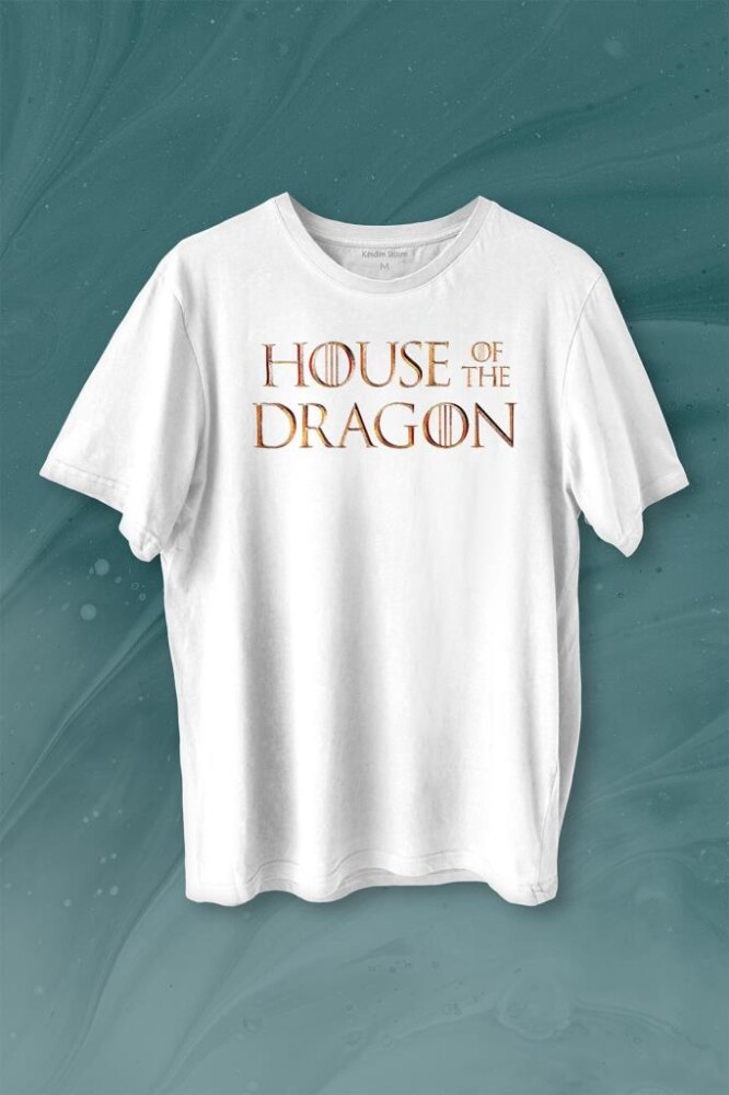 House Of The Dragon Logo Targaryen Baskılı Tişört Unisex T-shirt - 1
