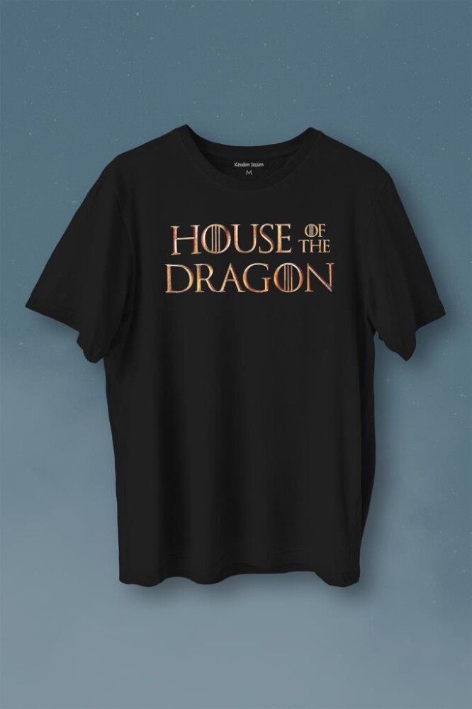 House Of The Dragon Logo Targaryen Baskılı Tişört Unisex T-Shirt - 1
