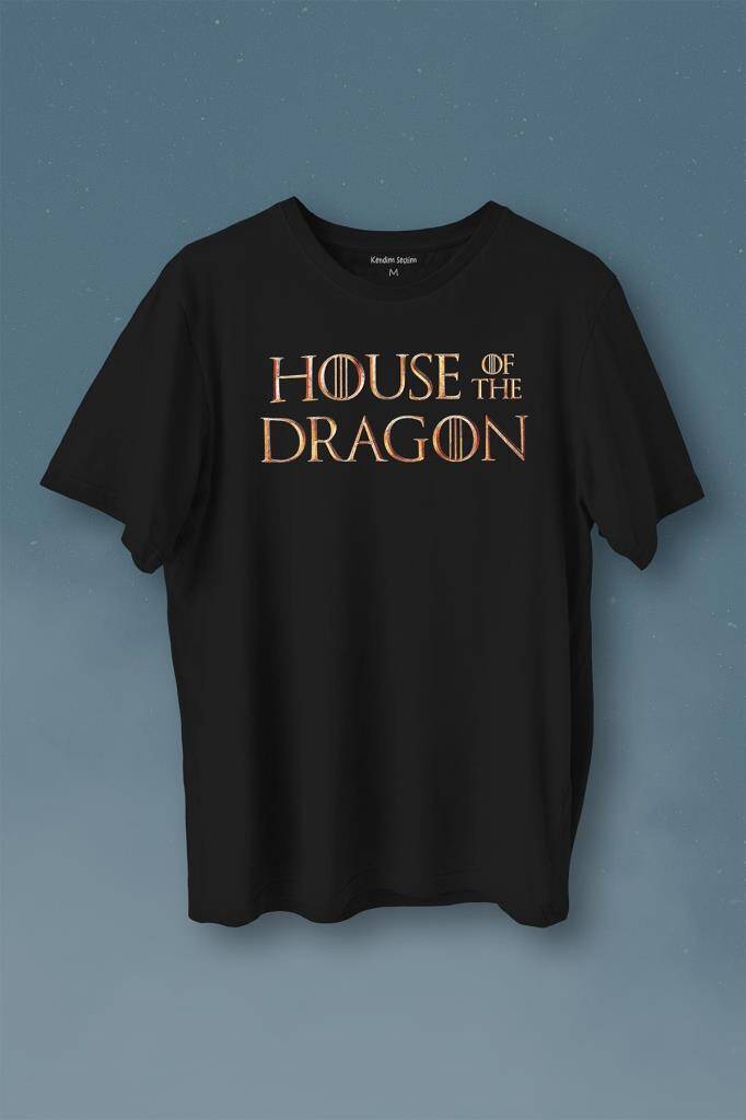 House Of The Dragon Logo Targaryen Baskılı Tişört Unisex T-Shirt - 1