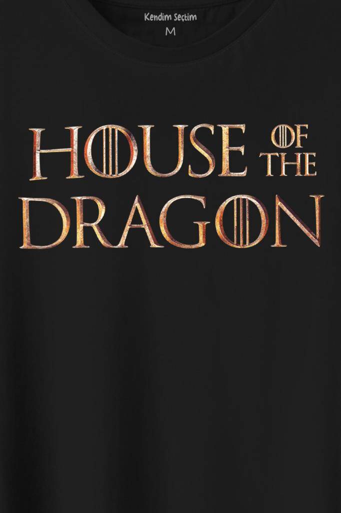 House Of The Dragon Logo Targaryen Baskılı Tişört Unisex T-Shirt - 2