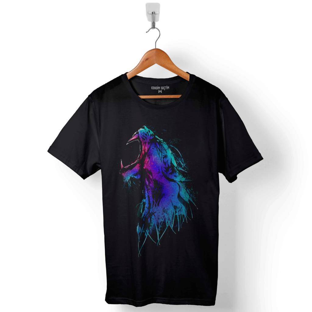 Howling Wolf Tiger Baskılı Tişört Unisex T-Shirt - 1