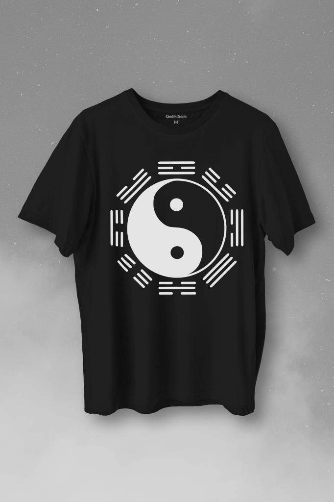 Hyuga Clan Symbol Characters Ying Yang Naruto Baskılı Tişört Unisex T-Shirt - 1