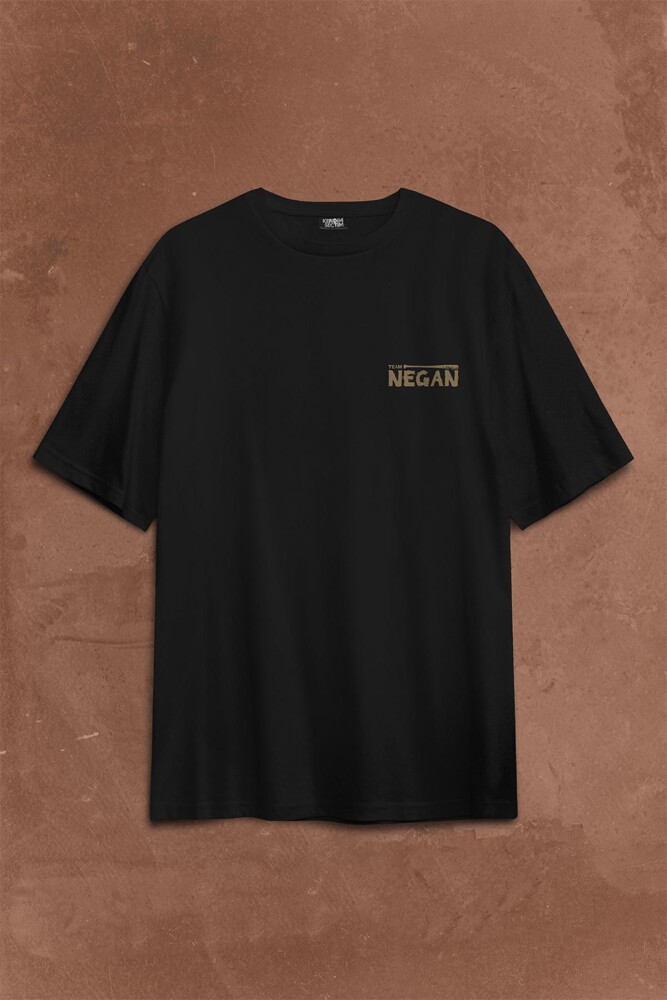 I Am Negan The Walking Dead Yürüyen Ölüler Sırt Ön Baskılı Oversize Tişört Unisex T-Shirt OVR12S1355 - 1