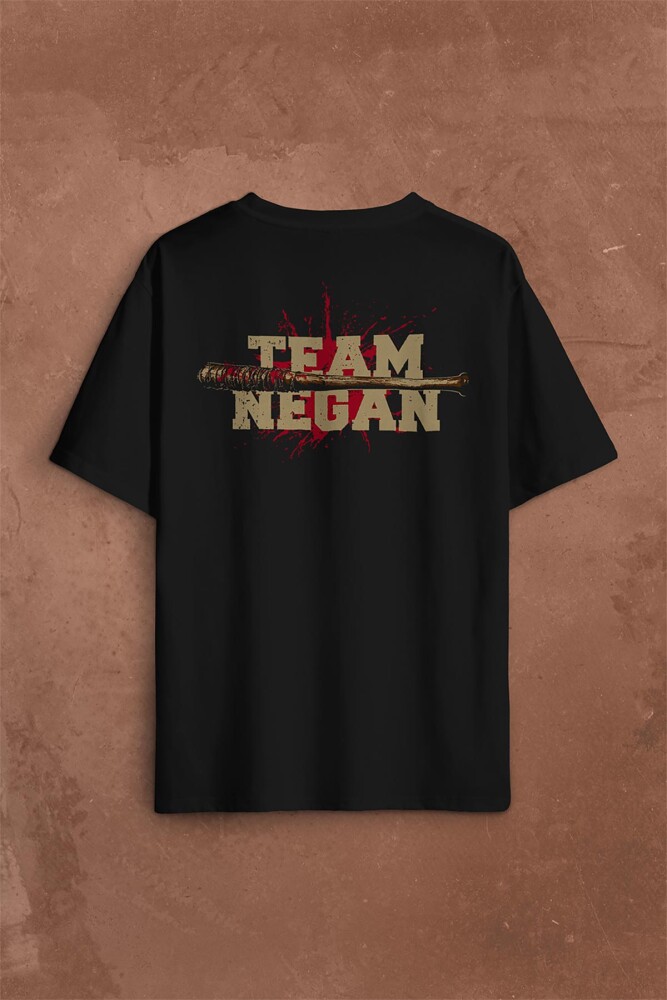I Am Negan The Walking Dead Yürüyen Ölüler Sırt Ön Baskılı Oversize Tişört Unisex T-Shirt OVR12S1355 - 2