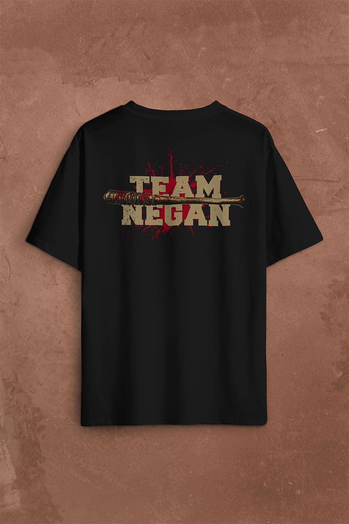 I Am Negan The Walking Dead Yürüyen Ölüler Sırt Ön Baskılı Oversize Tişört Unisex T-Shirt OVR12S1355 (1)