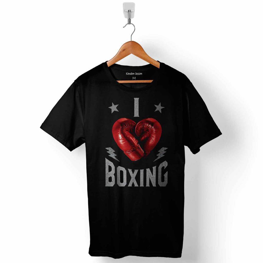 I Love Boxing Boks Ring Muhammed Ali Baskılı Tişört Unisex T-Shirt - 1