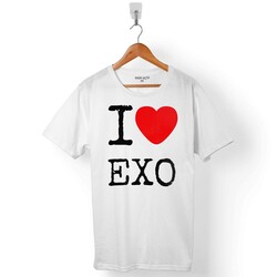 I LOVE EXO EKSO GROUP LOGO ERKEK TİŞÖRT - 1