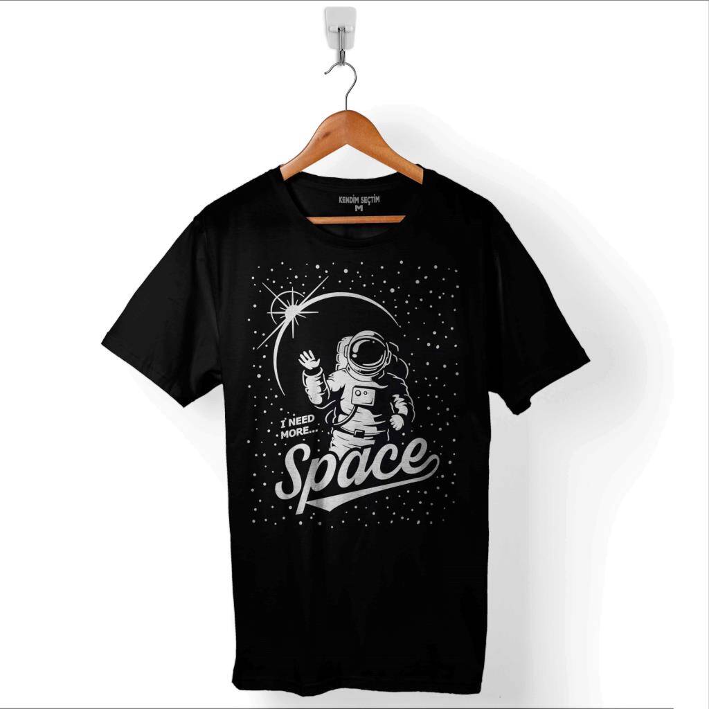 I Need More Space Uzay Cosmos Astronot Galaksi Baskılı Tişört Unisex T-Shirt - 1