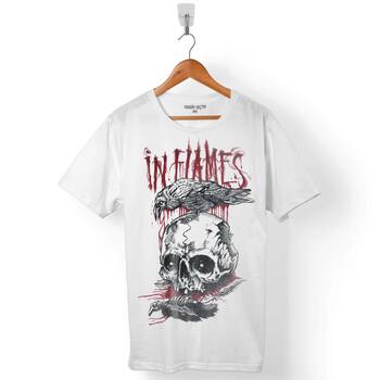 IN FLAMES ALL FOR ME LOGO SKULL ERKEK TİŞÖRT - 1