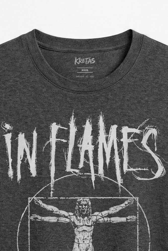 In Flames Clayman Melodik Death Metal Unisex Regular Antrasit Melanj Tişört (1)