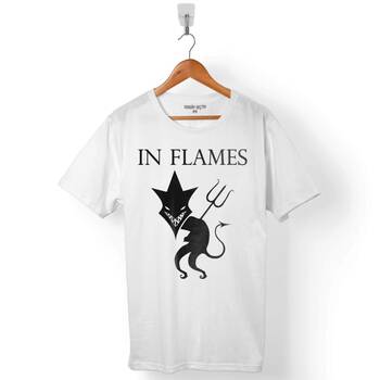 IN FLAMES JESTERHEAD DEVIL LOGO ERKEK TİŞÖRT - 1
