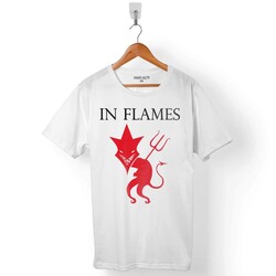 IN FLAMES JESTERHEAD DEVIL LOGO ERKEK TİŞÖRT - 1
