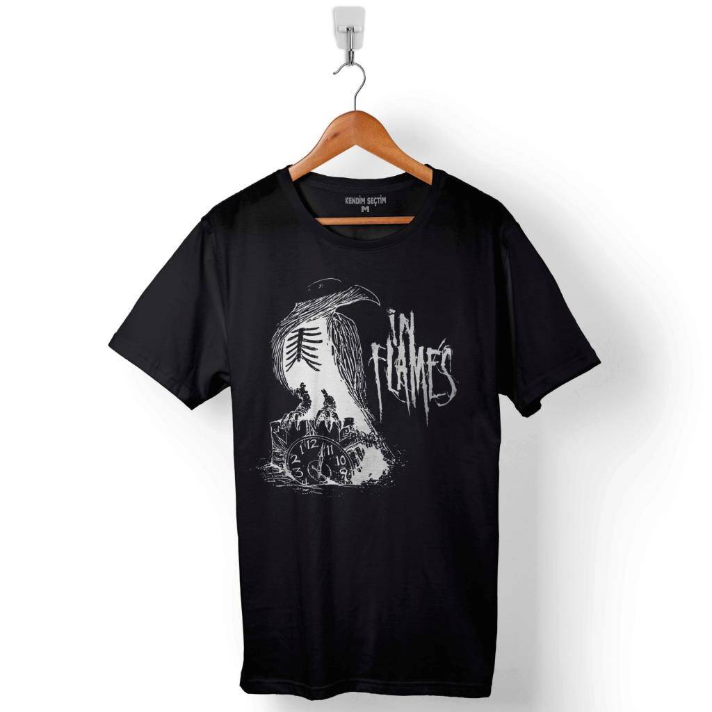 In Flames Siren Chams Logo Baskılı Tişört Unisex T-Shirt - 1