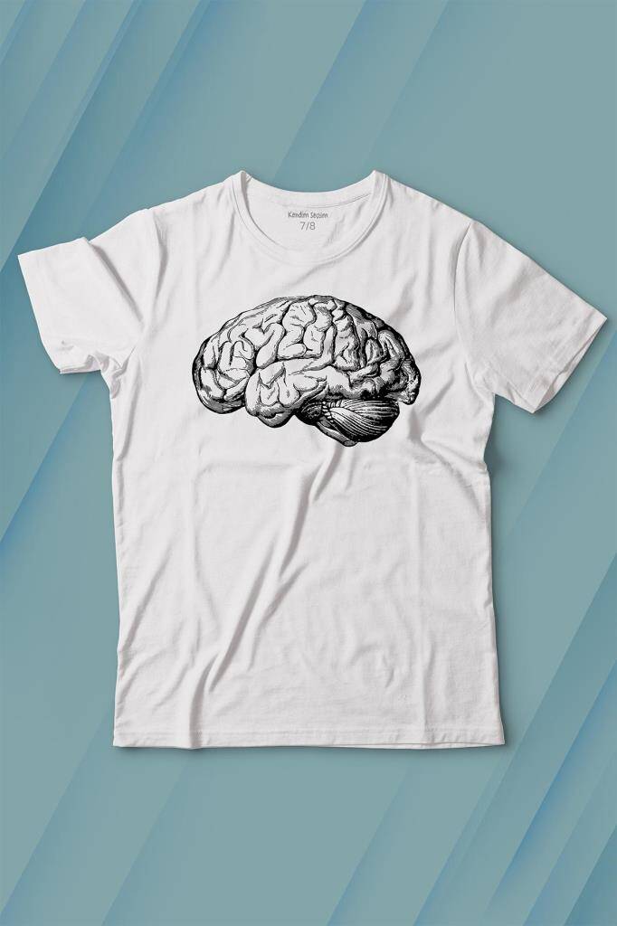 İnsan Beyni Kafayı Kulllan Beyin Zeka Baskılı Tişört Çocuk T-shirt - 1