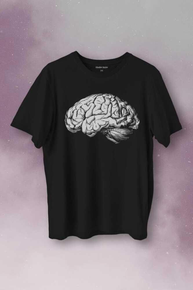 İnsan Beyni Kafayı Kulllan Beyin Zeka Baskılı Tişört Unisex T-Shirt - 1