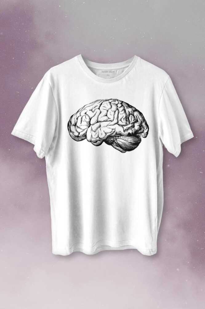 İnsan Beyni Kafayı Kulllan Beyin Zeka Baskılı Tişört Unisex T-shirt - 1