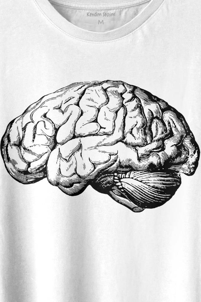 İnsan Beyni Kafayı Kulllan Beyin Zeka Baskılı Tişört Unisex T-shirt - 2