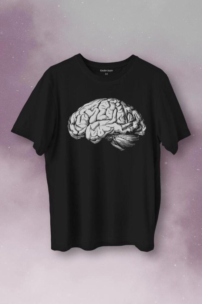 İnsan Beyni Kafayı Kulllan Beyin Zeka Baskılı Tişört Unisex T-Shirt - 1