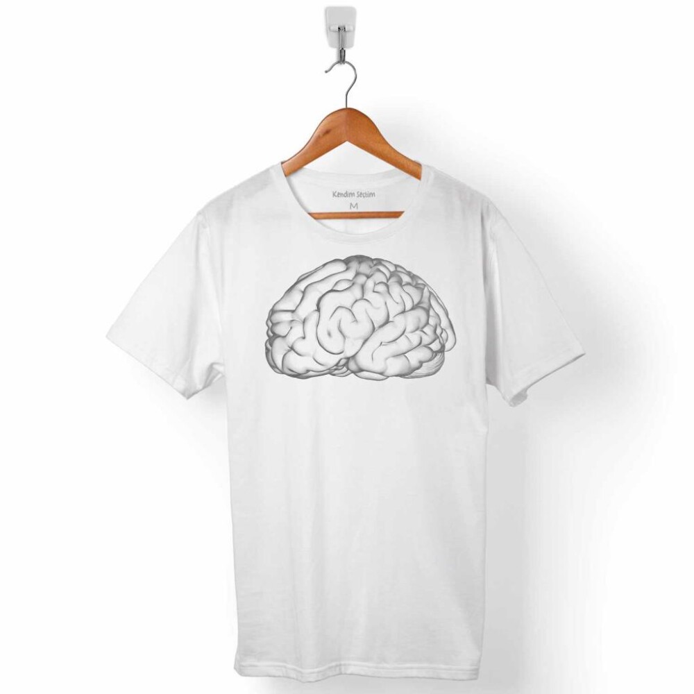 İNSAN BEYNİ LÜTFEN BEYİN KULLAN ZEKA HAFIZA ERKEK TİŞÖRT - KENDİM SEÇTİM