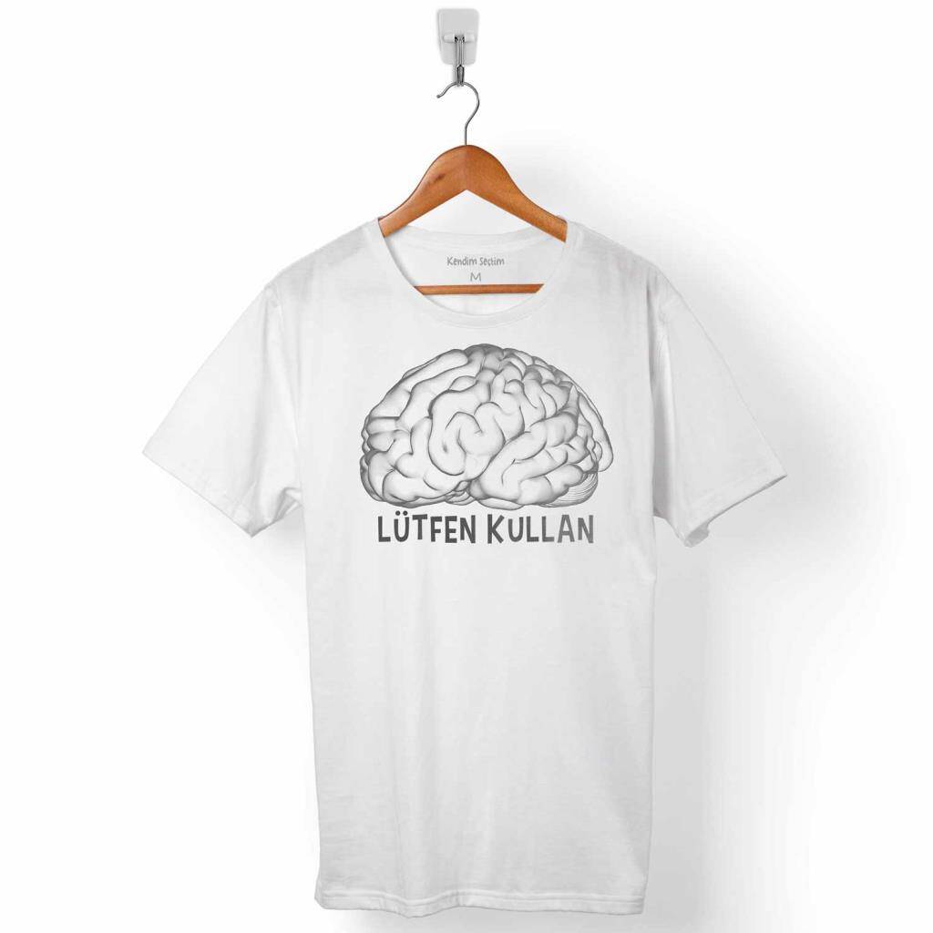 İNSAN BEYNİ LÜTFEN BEYİN KULLAN ZEKA HAFIZA ERKEK TİŞÖRT - 1