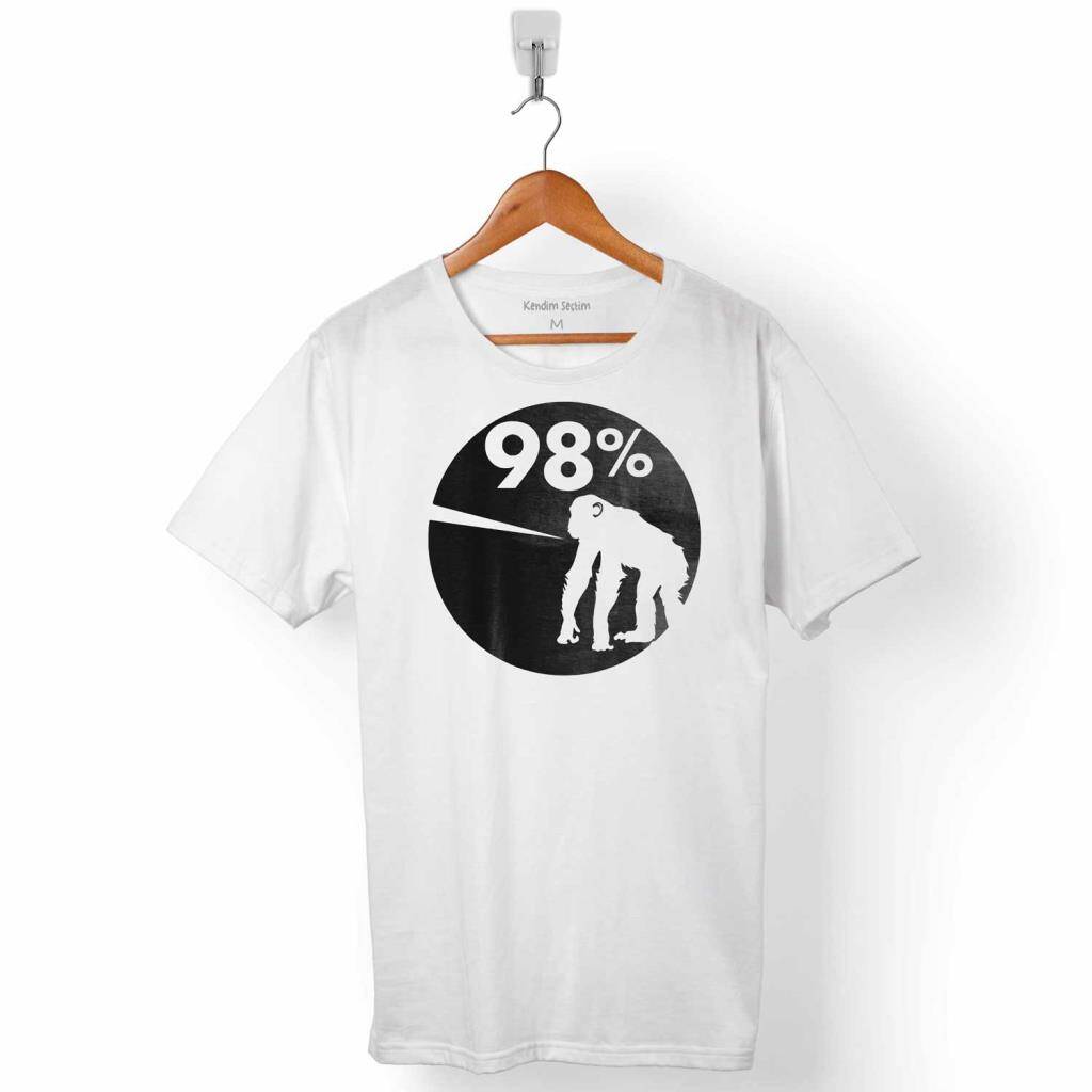 İNSAN EVRİM ŞEMPANZE %98 CHIMP EVOLUTION DNA ERKEK TİŞÖRT - 1