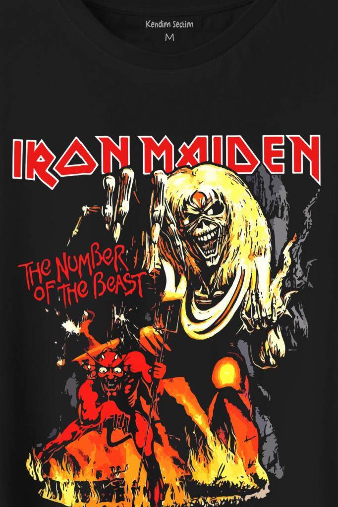 Iron Maiden 2 The Number Of The Beast Music Baskılı Tişört Unisex T-Shirt - 2
