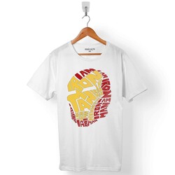 IRON MAN WORD ART HEAD LOGO DEMİR ADAM ERKEK TİŞÖRT - 1
