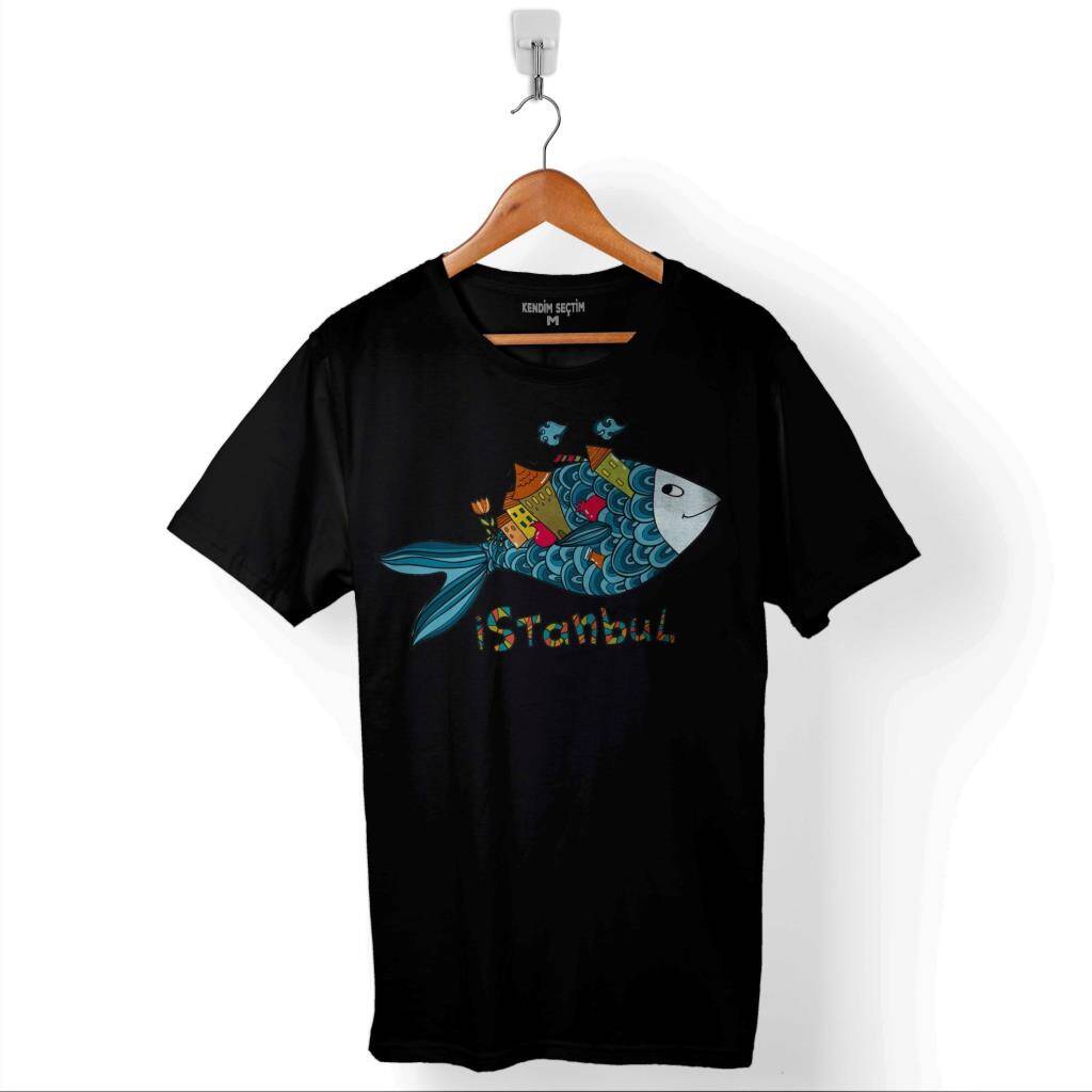 İstanbul Galata Konstantinopolis Osmanlı Baskılı Tişört Unisex T-Shirt - 1