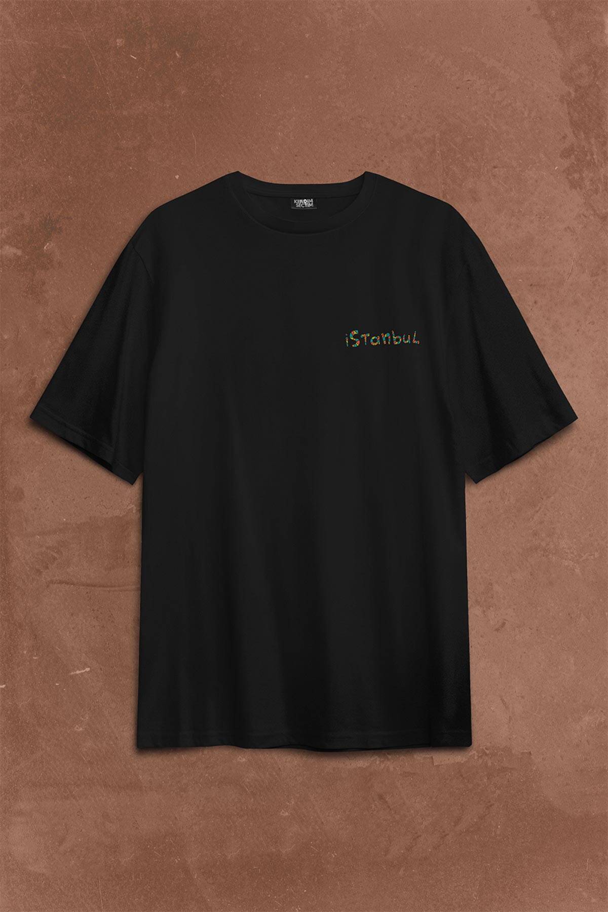 İstanbul Galata Konstantinopolis Osmanlı Sırt Ön Baskılı Oversize Tişört Unisex T-Shirt