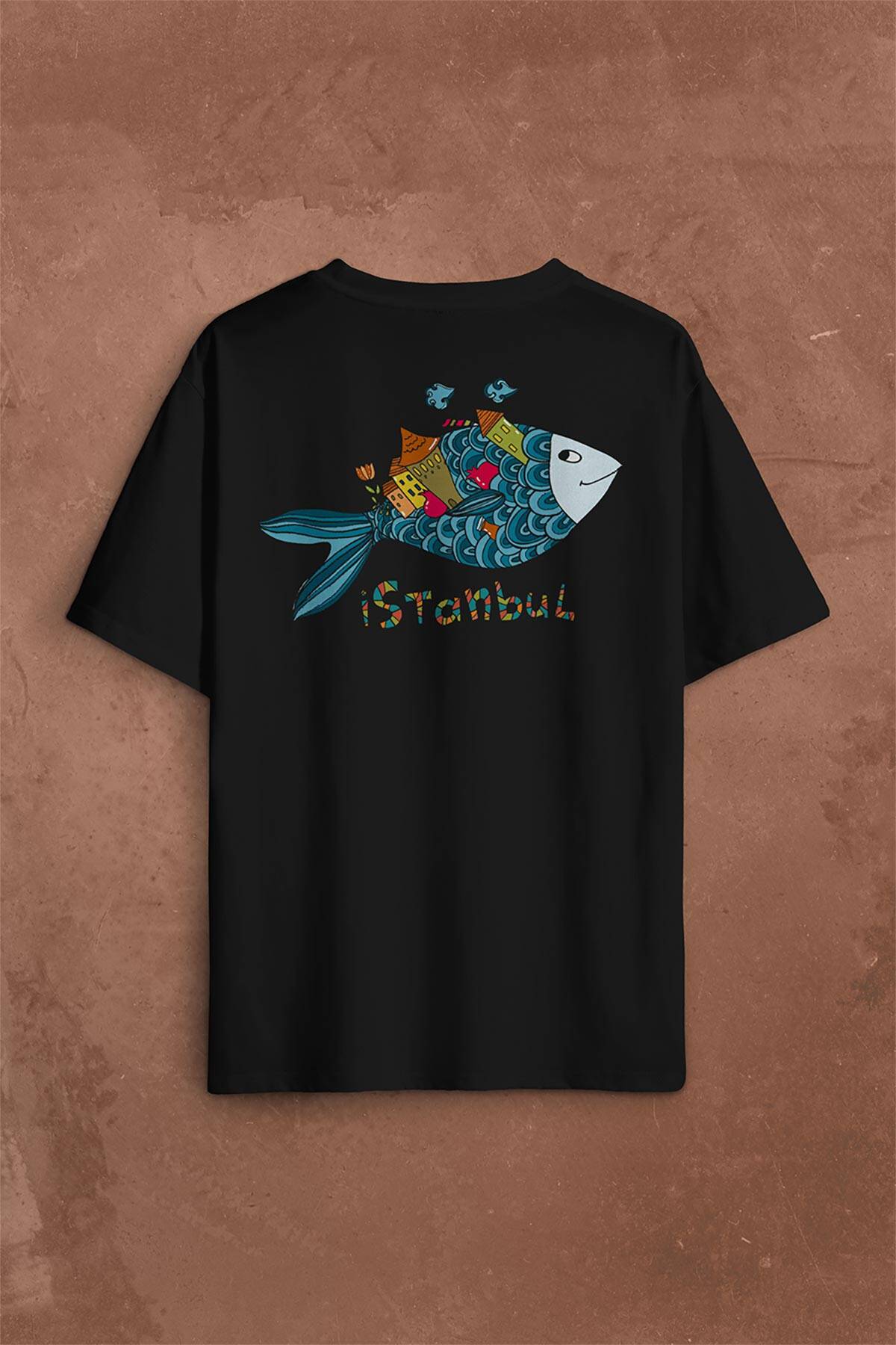 İstanbul Galata Konstantinopolis Osmanlı Sırt Ön Baskılı Oversize Tişört Unisex T-Shirt - 2