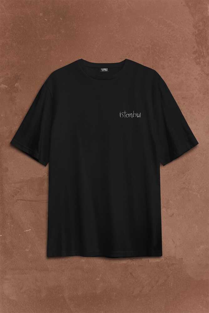 İstanbul Martı Galata Konstantinopolis Osmanlı Sırt Ön Baskılı Oversize Tişört Unisex T-Shirt - 1