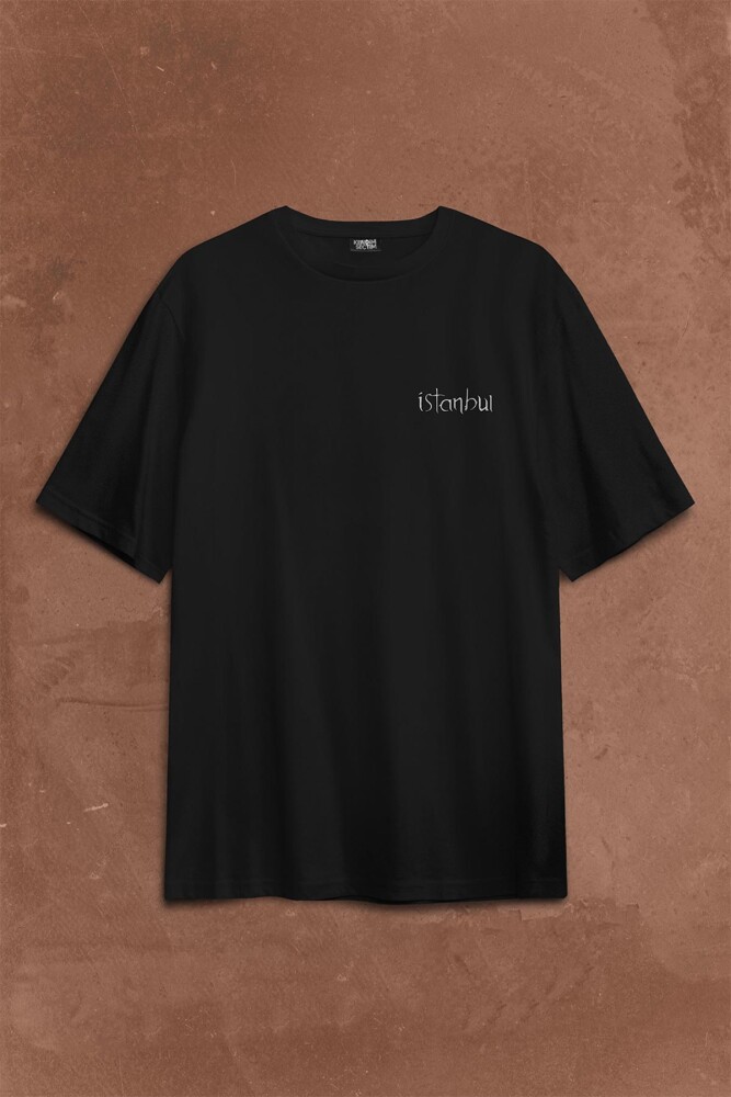 İstanbul Martı Galata Konstantinopolis Osmanlı Sırt Ön Baskılı Oversize Tişört Unisex T-Shirt - 1