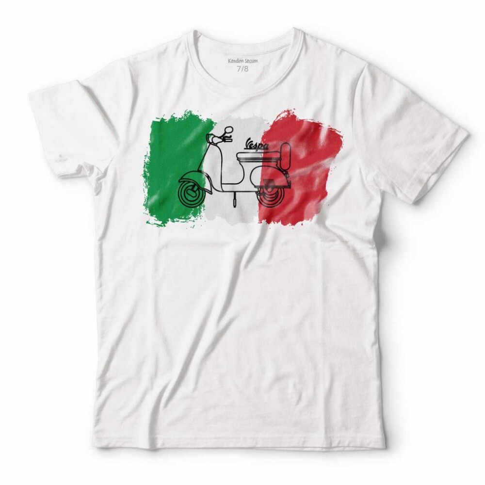ITALIAN FLAG İTALYA BAYRAĞI VESPA SCOOTER ÇOCUK TİŞÖRT - KENDİM SEÇTİM