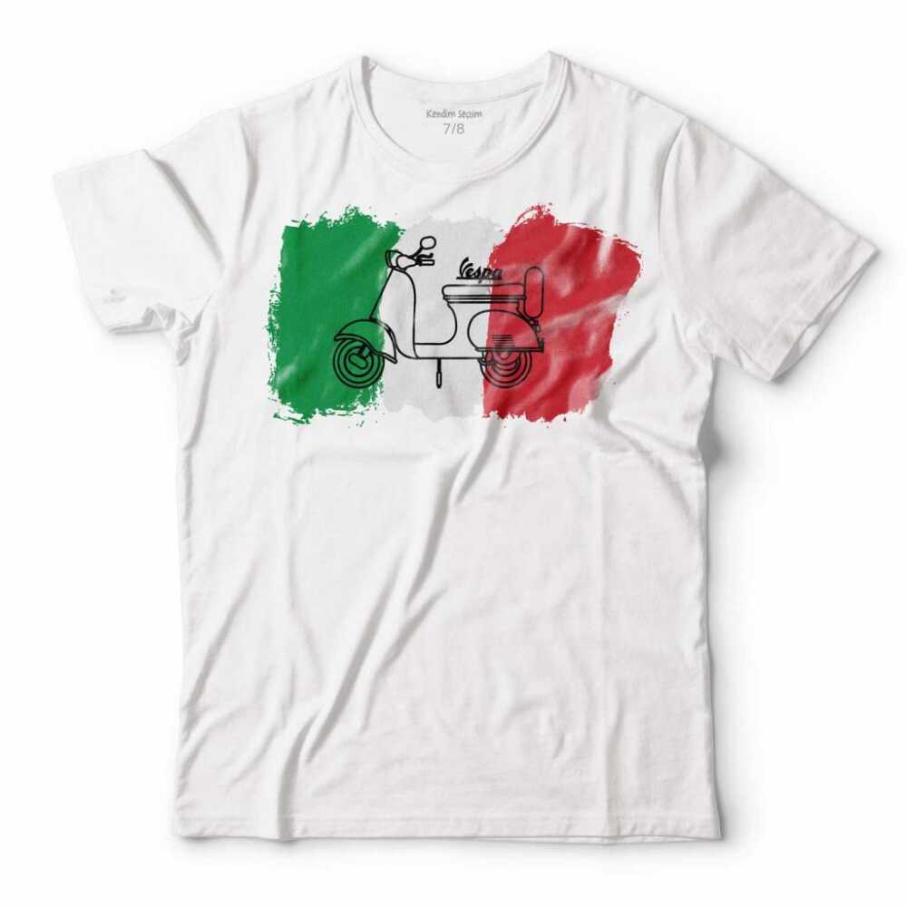 ITALIAN FLAG İTALYA BAYRAĞI VESPA SCOOTER ÇOCUK TİŞÖRT