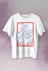 Japanese Wind Wave Japon Rüzgar 2K Street Culture Baskılı Tişört Unisex T-shirt - 1