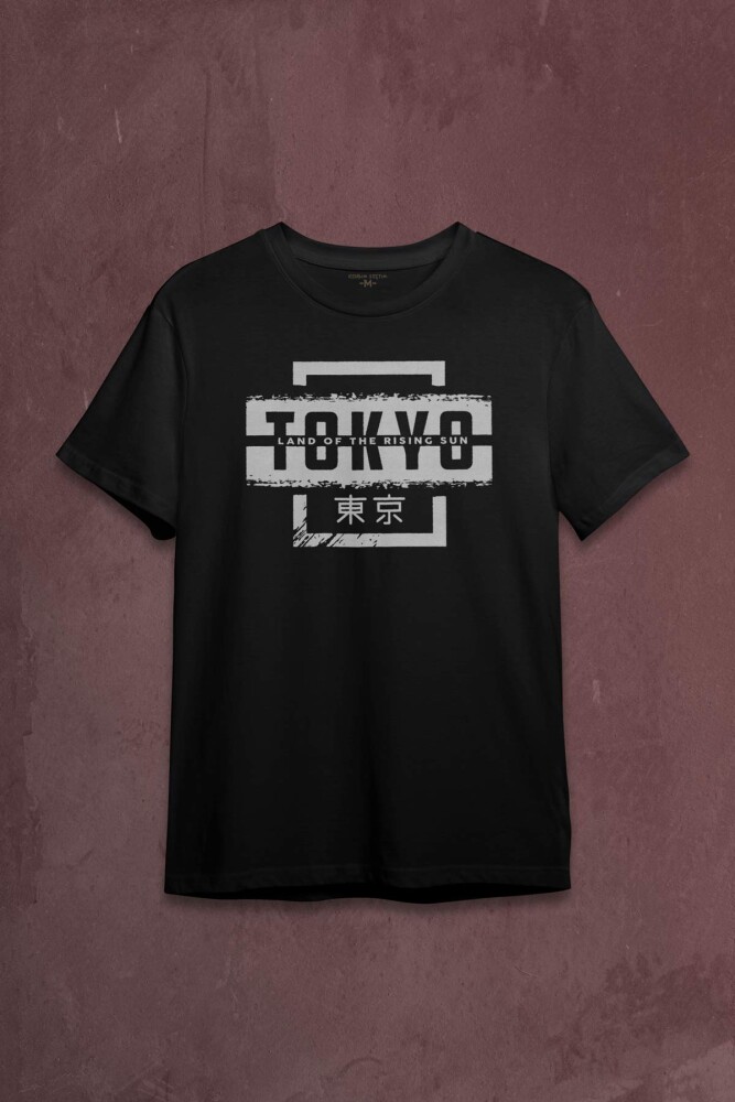 Japonca Tokyo Şehri Japonya Japan Baskılı Tişört Unisex T-shirt